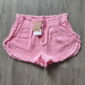 Kori High Waist Pink Frayed Shorts